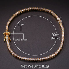 THE BLING KING 2mm Tennis Link Bracelet Iced Out Bling Bling Cubic Zirconia Men Women Bracelets Fashion Hiphop Jewelry
