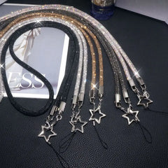 Crystal Rhinestone Phone Lanyard Glitter Bright Bling Bling Hanging Cord Phone Wrist Rope Phone Accessories