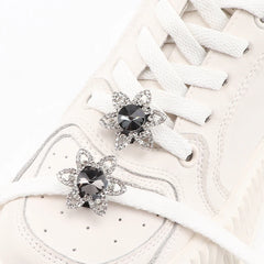 Rhinestones Shoe Charms Shoelaces Charm for Sneakers Shoelace Decorations Flower Fancy Crystal Buckle Bling Accessories for Girl