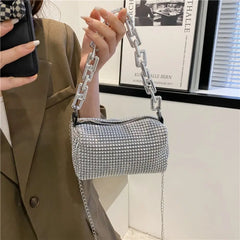 Bling Diamond Design Small Crossbody Messenger Bags for Women 2022 Summer Trend Luxury Fashion Travel Shoulder Handbags Purses