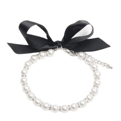 XKSRWE Pearls Dog Necklace Cat Collar with Bling Accessories Pet Puppy Jewelry for Female Dogs Cats