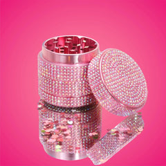 40mm/1.57inch Crystal Pink Aluminum Bling Bling Herb Grinder