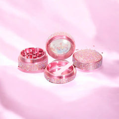 40mm/1.57inch Crystal Pink Aluminum Bling Bling Herb Grinder