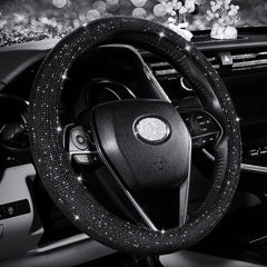 Bling Bling Diamond Rhinestones Crystal Car Steering Wheel Cover PU Leather Auto Accessories Case Car Styling