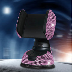 Diamond Bling Car Cell Phone Holder Girl Rhinestone Crystal Mount Universal Fit Mobile Holder Car Interior Accessories for Women