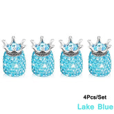 AUTCOAT 4Pcs Valve Stem Caps, Handmade Crystal Rhinestone Universal Car Tire Valve Caps Chrome, Dustproof Bling Car Accessories