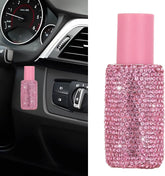Bling Car Lip Balm Holder Insulating Crystal Rhinestone Auto Chapstick Holder Sparkling Vehicle Interior Decor Accessories