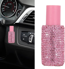 Bling Car Lip Balm Holder Insulating Crystal Rhinestone Auto Chapstick Holder Sparkling Vehicle Interior Decor Accessories