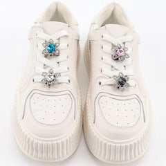 Rhinestones Shoe Charms Shoelaces Charm for Sneakers Shoelace Decorations Flower Fancy Crystal Buckle Bling Accessories for Girl