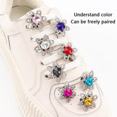 Rhinestones Shoe Charms Shoelaces Charm for Sneakers Shoelace Decorations Flower Fancy Crystal Buckle Bling Accessories for Girl