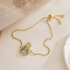 Classic Design Bling Bling CZ Zircon Inlay Virgin Mary Charm Bracelets For Women