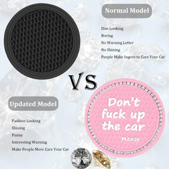 Pink Bling Car Cup Coaster Universal Diamond Auto Cup Holder Insert Drink Coaster Car Interior Accessories