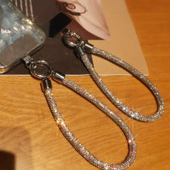 Trendy Glitter Rhinestone Phone Lanyard Bright Bling Bling Diamond Crystal Keychain Phone Wrist Straps Phone Accessories