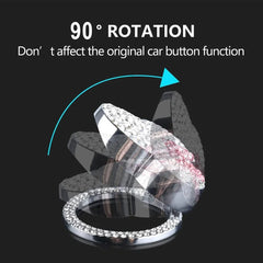 Bling Car Engine Start Stop Button Cover, Universal Handmade Crystal Rhinestone Push Start Button Cover Anti-Scratch Car Engine
