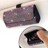 Diamond Car Glasses Case Sunglasses Storage Box Glasses Holder Sun Visor Glasses Case Bling Car Assessoires Interior for Women