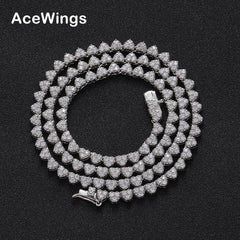 Bling Bling Women Tennis Chain Necklace Full CZ Heart-shaped Tennis Necklace Fashion Jewelry BC235