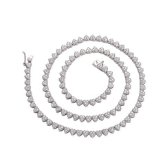 Bling Bling Women Tennis Chain Necklace Full CZ Heart-shaped Tennis Necklace Fashion Jewelry BC235