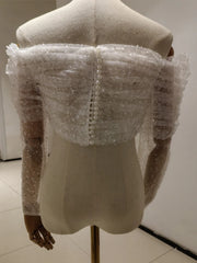Sequined Wedding Jacket Bolero Bling Bling Long Sleeve Bridal Top Accessories Wrap Shawl Customized