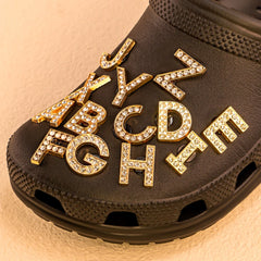 1pcs Letters Luxury Shoe Charms Alphabet Shoe Decorations Pins for Sandals Women Girls Gifts Bling Accessories