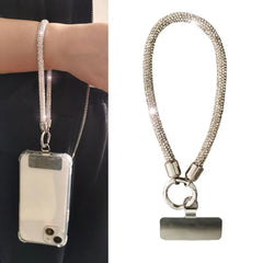 Trendy Glitter Rhinestone Phone Lanyard Bright Bling Bling Diamond Crystal Keychain Phone Wrist Straps Phone Accessories
