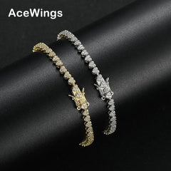 Bling Bling 4MM Heart Shape Bracelets Brass Tennis Chain Bracelet  BB235