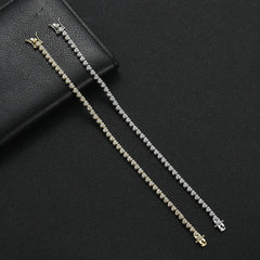 Bling Bling 4MM Heart Shape Bracelets Brass Tennis Chain Bracelet  BB235