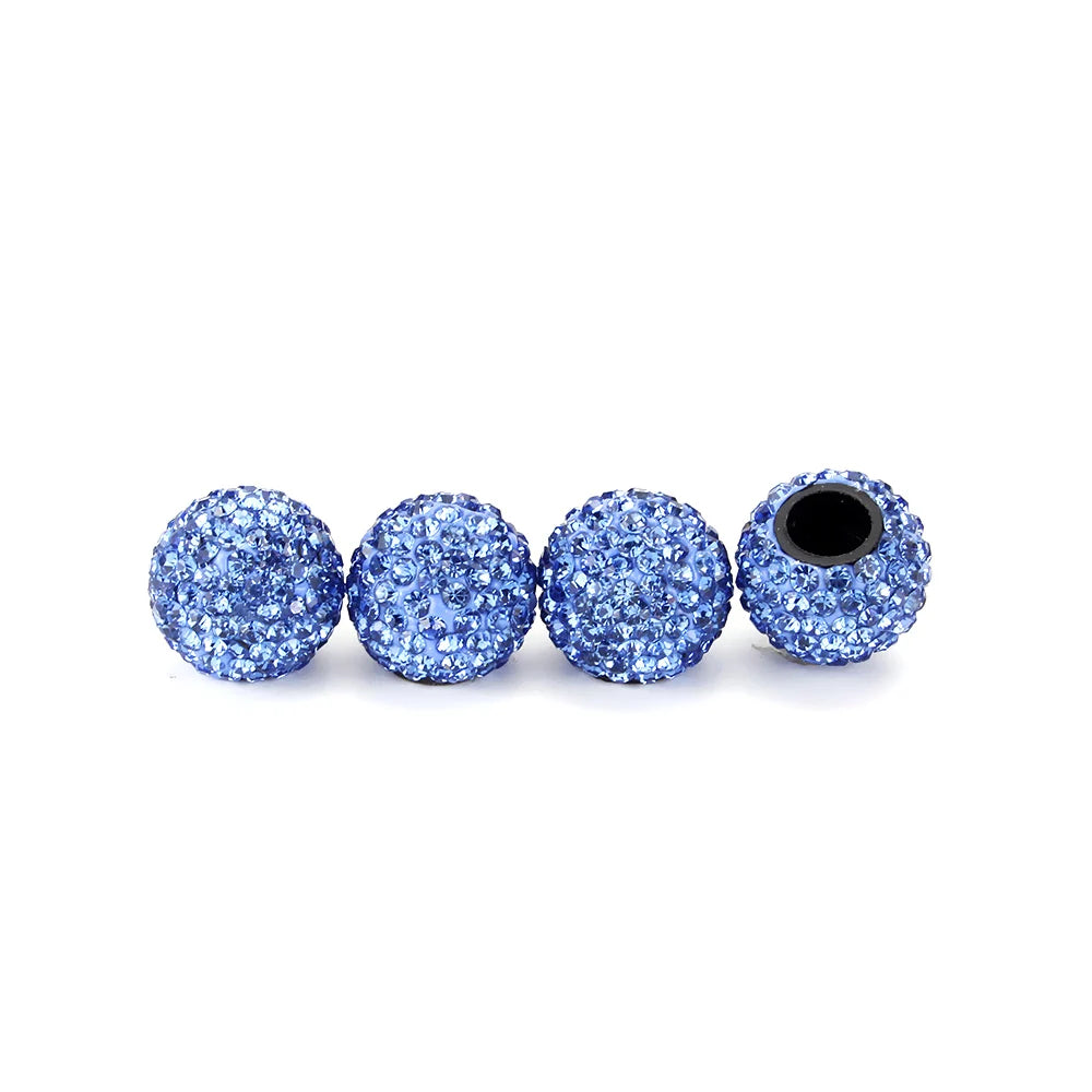 DSYCAR 4Pcs Crystal Rhinestone Universal Car Tire Valve Caps, Attractive Dustproof Bling Car Accessories