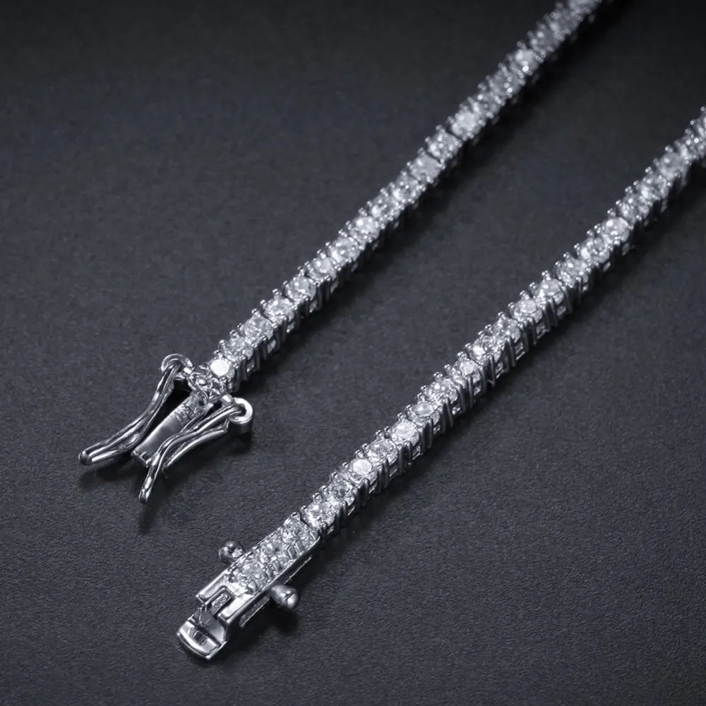 THE BLING KING 2mm Tennis Link Bracelet Iced Out Bling Bling Cubic Zirconia Men Women Bracelets Fashion Hiphop Jewelry
