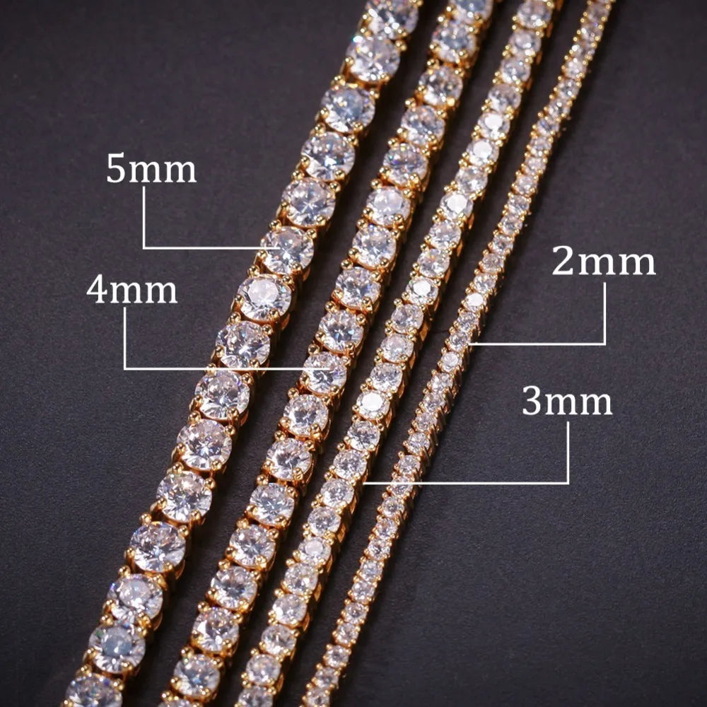THE BLING KING 2mm Tennis Link Bracelet Iced Out Bling Bling Cubic Zirconia Men Women Bracelets Fashion Hiphop Jewelry