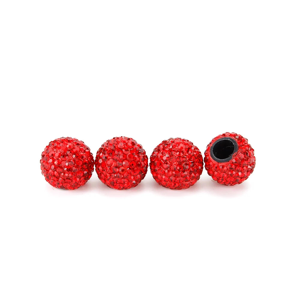 DSYCAR 4Pcs Crystal Rhinestone Universal Car Tire Valve Caps, Attractive Dustproof Bling Car Accessories