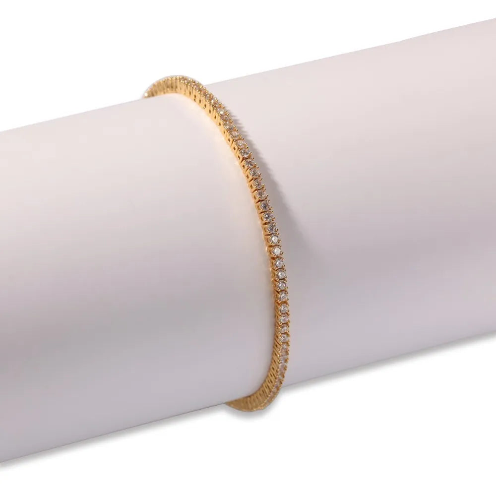 THE BLING KING 2mm Tennis Link Bracelet Iced Out Bling Bling Cubic Zirconia Men Women Bracelets Fashion Hiphop Jewelry
