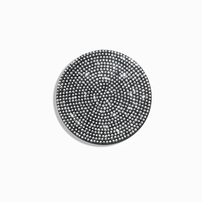 Cute Bling Car Cup Holder Coaster Mat with Rhinestone for Women Girl Universal Anti Slip Automotive Interior Accessories
