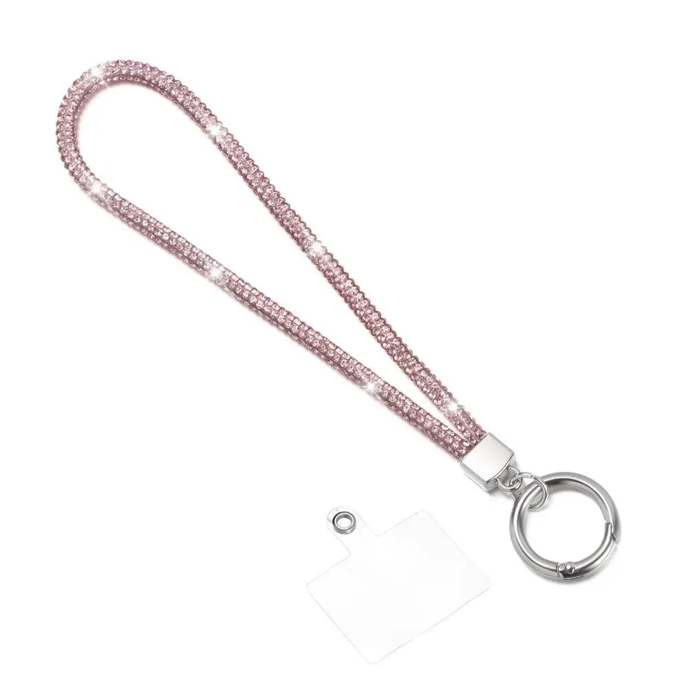 Glitter Rhinestone Phone Lanyard Phone Crystal Wrist Straps Keychain Hanging Anti-lost Rope Bling Bling Hanging Cord