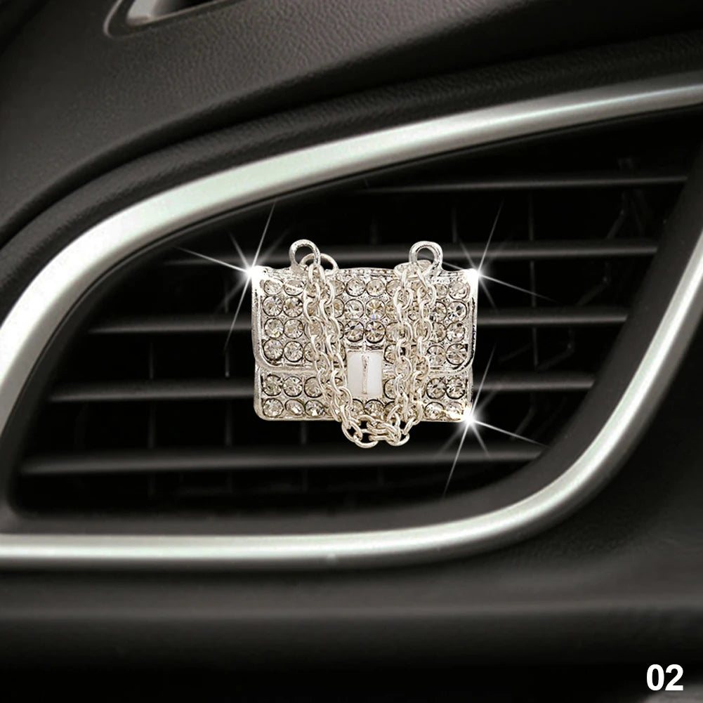 Rhinestone Crystal Bow  Bear Car Pendant Mirror Hanging Ornaments Diamond Bling Car Interior Decoration Women Accessories