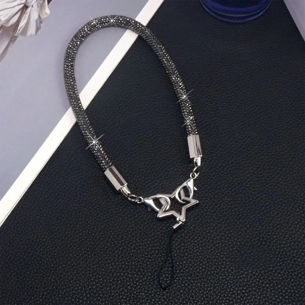 Crystal Rhinestone Phone Lanyard Glitter Bright Bling Bling Hanging Cord Phone Wrist Rope Phone Accessories