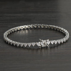 Bling Bling 4MM Heart Shape Bracelets Brass Tennis Chain Bracelet  BB235