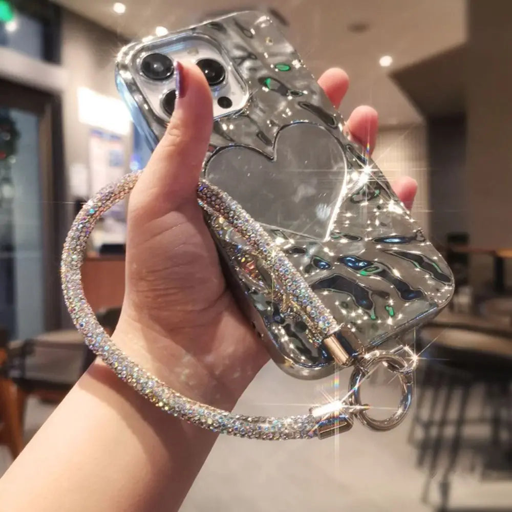 Trendy Glitter Rhinestone Phone Lanyard Bright Bling Bling Diamond Crystal Keychain Phone Wrist Straps Phone Accessories