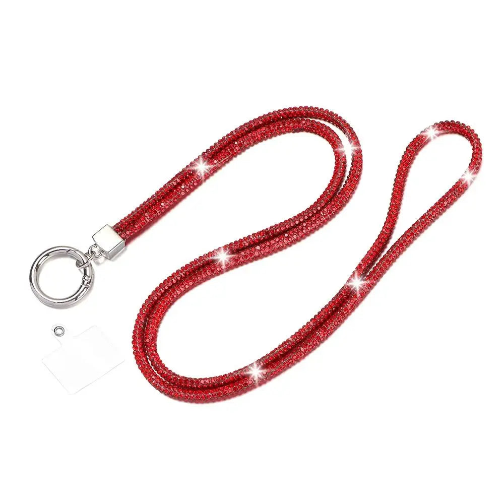 Glitter Keychain Bling Bling Crystal Anti-lost Rope Hanging Cord Chain Straps Rhinestone Phone Lanyard