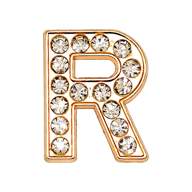 1pcs Letters Luxury Shoe Charms Alphabet Shoe Decorations Pins for Sandals Women Girls Gifts Bling Accessories