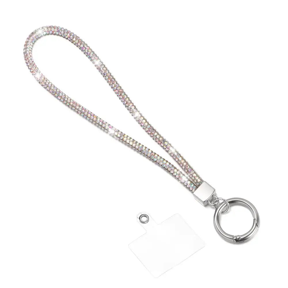 Glitter Rhinestone Phone Lanyard Phone Crystal Wrist Straps Keychain Hanging Anti-lost Rope Bling Bling Hanging Cord