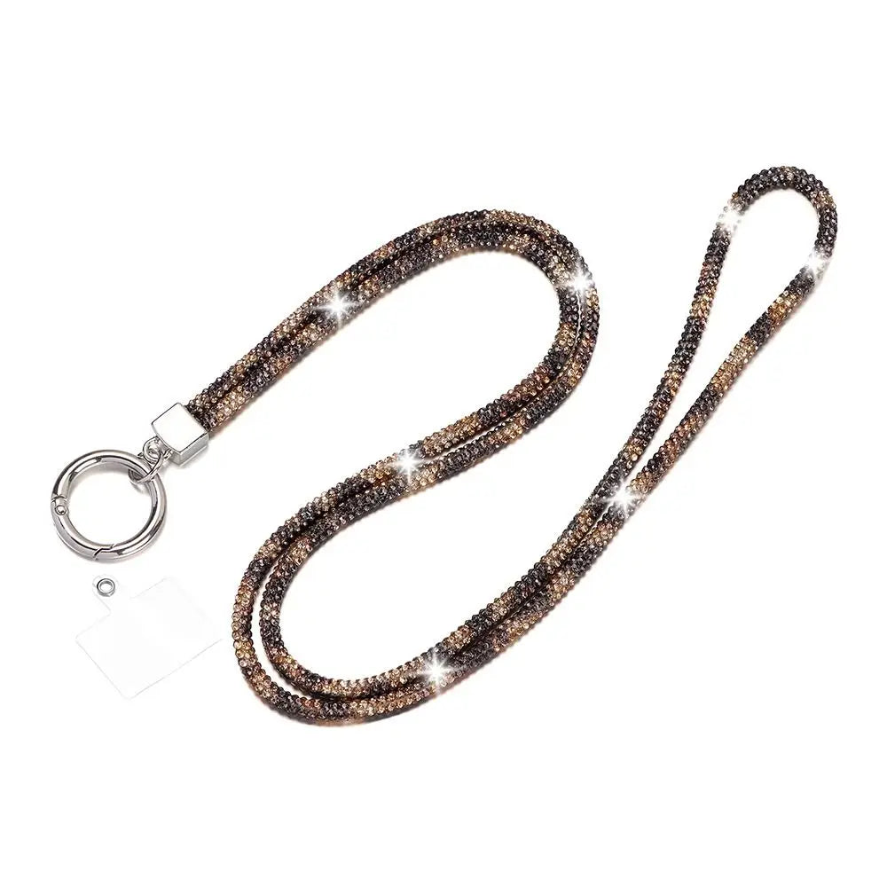 Glitter Keychain Bling Bling Crystal Anti-lost Rope Hanging Cord Chain Straps Rhinestone Phone Lanyard
