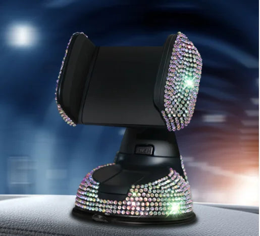 Diamond Bling Car Cell Phone Holder Girl Rhinestone Crystal Mount Universal Fit Mobile Holder Car Interior Accessories for Women