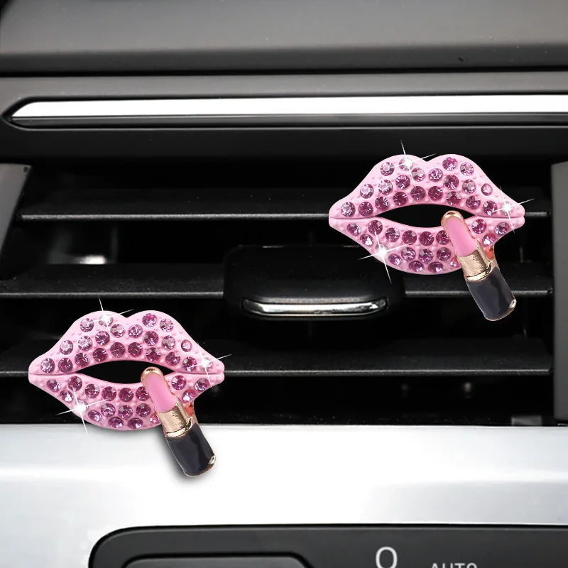 Lipstick Car Decoration Interior Air Freshener Auto Outlet Perfume Clip Car Scent Diffuser Bling Car Accessories Girls Gifts