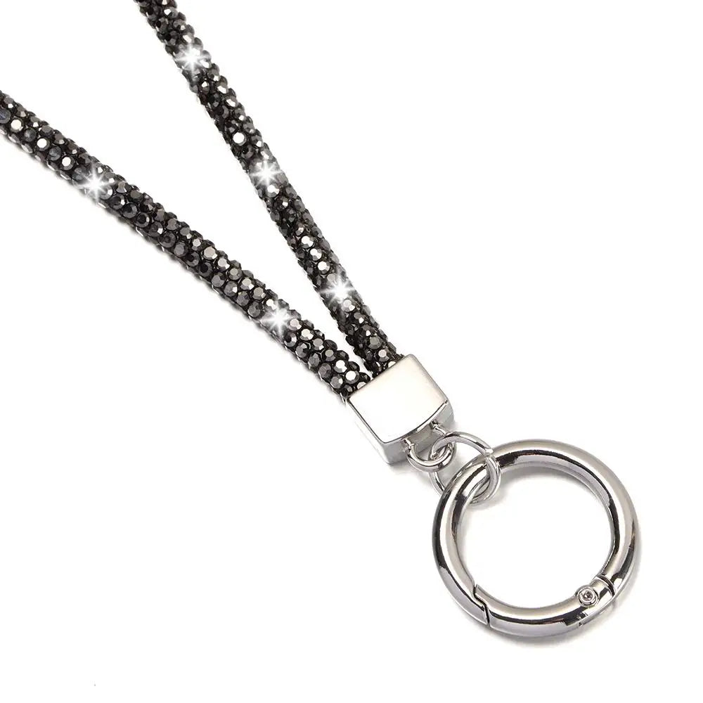 Glitter Keychain Bling Bling Crystal Anti-lost Rope Hanging Cord Chain Straps Rhinestone Phone Lanyard