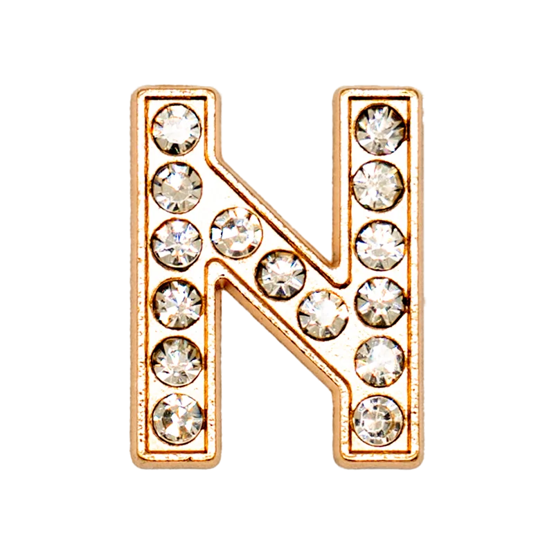 1pcs Letters Luxury Shoe Charms Alphabet Shoe Decorations Pins for Sandals Women Girls Gifts Bling Accessories