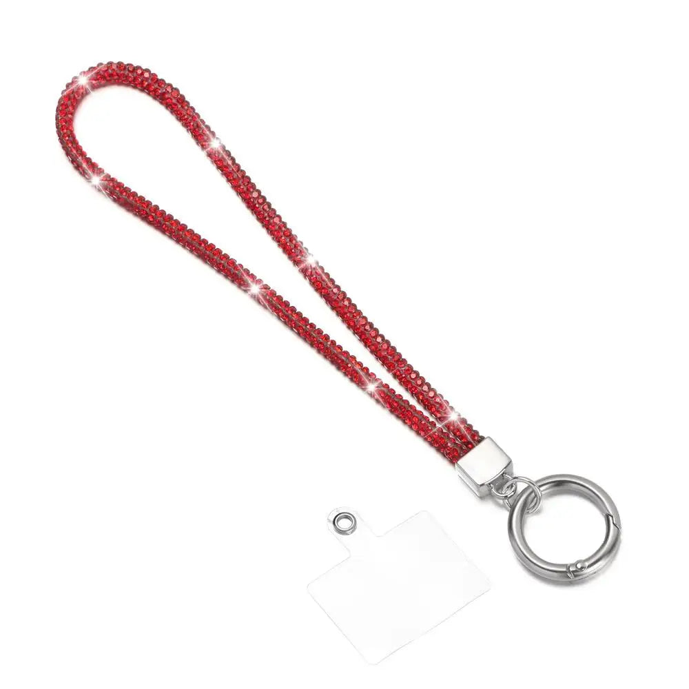 Glitter Rhinestone Phone Lanyard Phone Crystal Wrist Straps Keychain Hanging Anti-lost Rope Bling Bling Hanging Cord