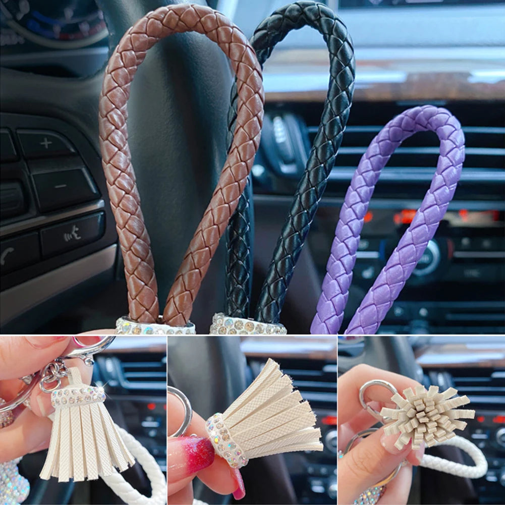 Cartoon Diamond Crystal Bow  Bear Car Pendant Mirror Hanging Ornaments Bling Car Interior Decoration Women Accessories