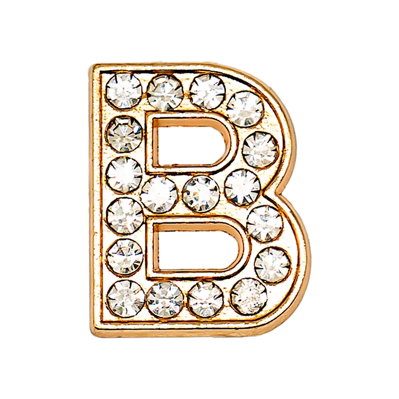 1pcs Letters Luxury Shoe Charms Alphabet Shoe Decorations Pins for Sandals Women Girls Gifts Bling Accessories