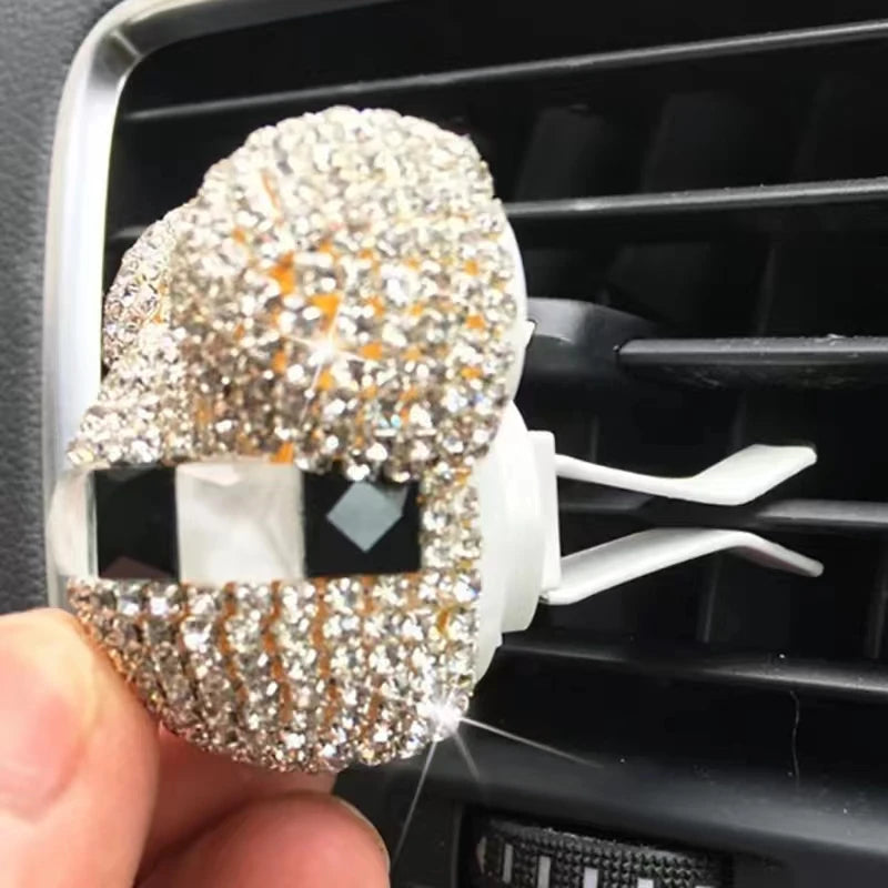 1 Pcs Cute Cartoon Car Air Fresheners Vent Clips Car Diffuser Vent Clip Rhinestone Diamond  Bling Car Accessories for Women