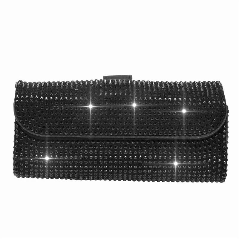 Diamond Car Glasses Case Sunglasses Storage Box Glasses Holder Sun Visor Glasses Case Bling Car Assessoires Interior for Women